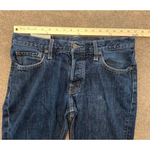 Hollister Jeans Mens 32x30 Slim Straight Mid Rise Button Fly Y2K Dark Denim - Picture 5 of 11